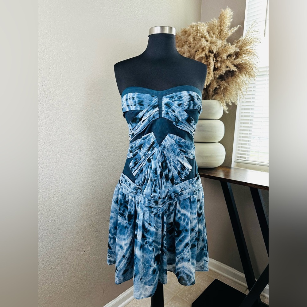 La Rok Luxe Strapless Tie Dye Dress NWT